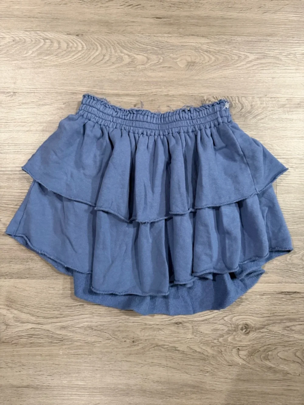 Aerie Tiered Blue Ruffle Mini Skirt Elastic Waist Casual Summer Skater Skirt S